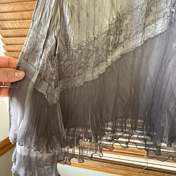 Komaro Beaded Charmeuse & Cliffon Tiered Dress withh Jacket - Picture 9 of 14